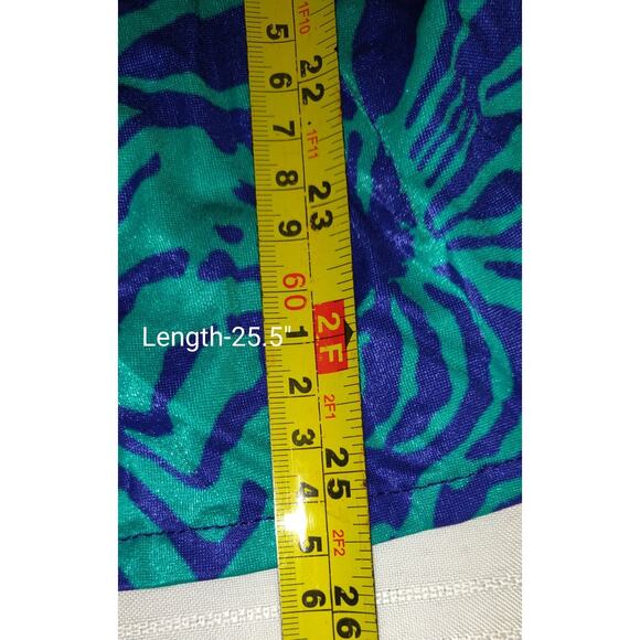 Vintage Esther Williams Swimsuit Sz 16 One Piece Romper Shorts Teal & Blue USA - Picture 9 of 16